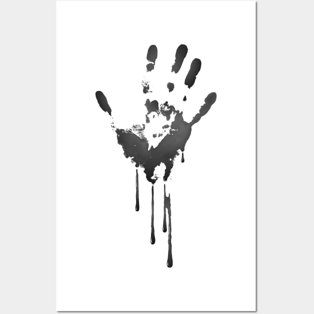 Image: Bloody hand print (grey) Wall Art by itemful
